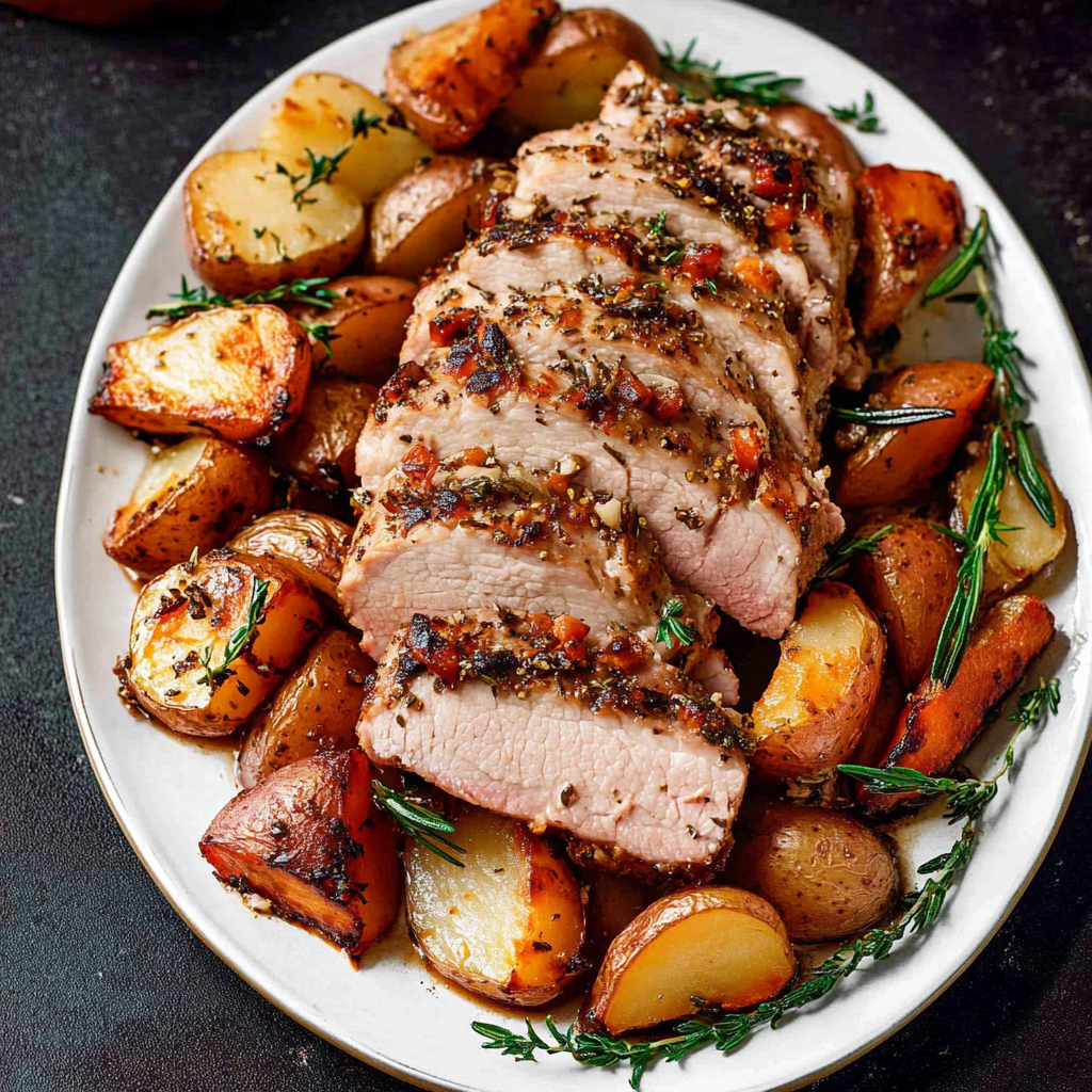 Sheet Pan Roast Pork Tenderloin with Potatoes