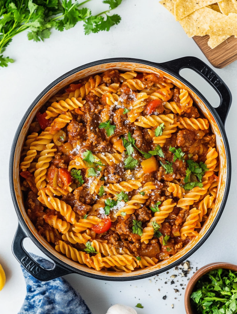 Beef Enchilada Pasta