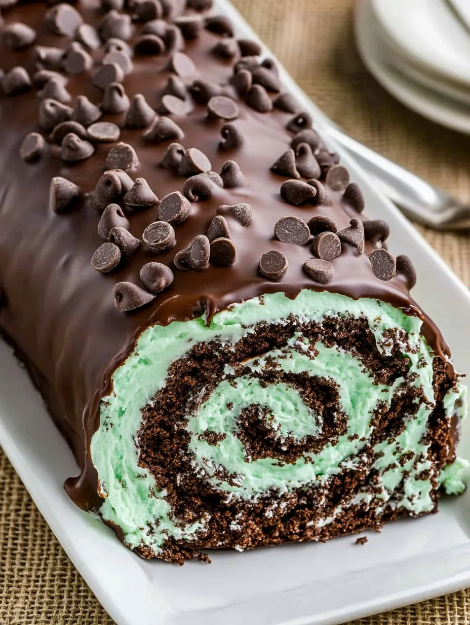 Mint Chip Cake Roll Recipe