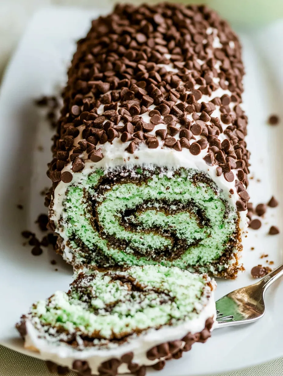 Easy Mint Chip Cake Roll Recipe