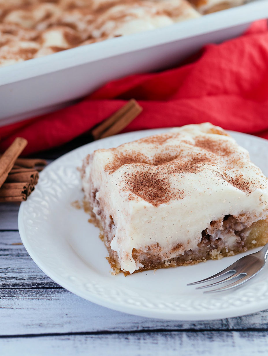 Cinnamon Roll Poke Cake