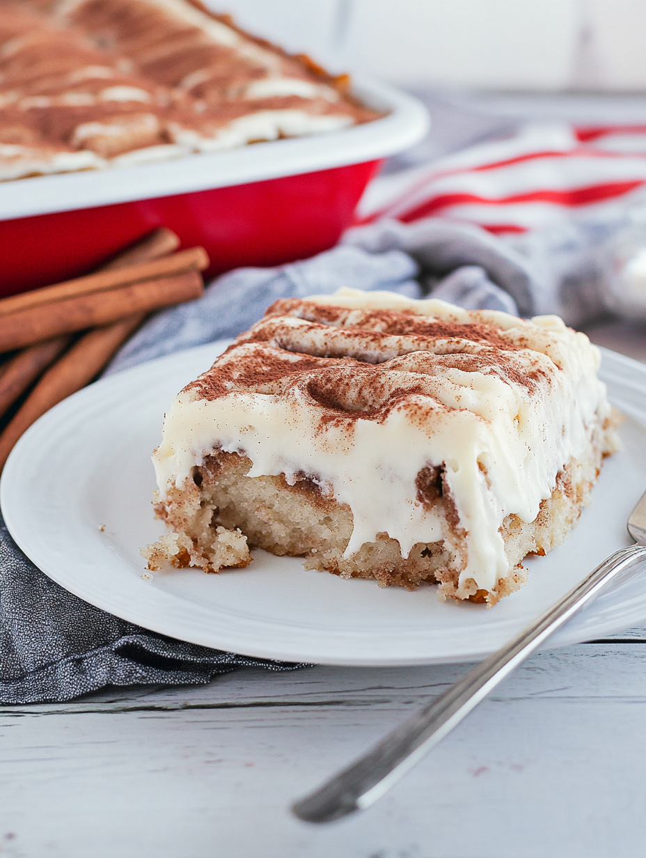 Cinnamon Roll Poke Cake