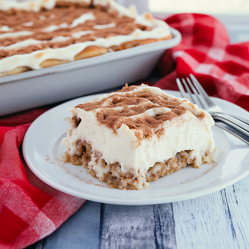 Cinnamon Roll Poke Cake