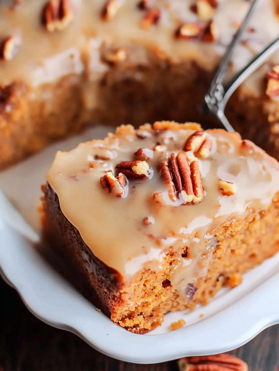 Sweet Potato Cake with Maple Pecan Glaze