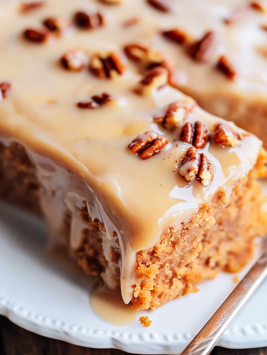 Sweet Potato Cake with Maple Pecan Glaze