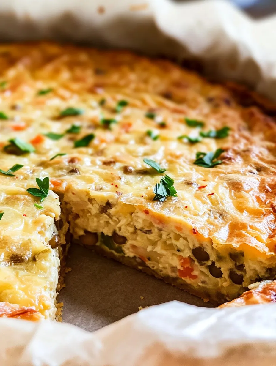 Best Cheesy Lentil Vegetable Pie Recipe