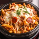 Slow Cooker Pepperoni & Sausage Pizza Pasta