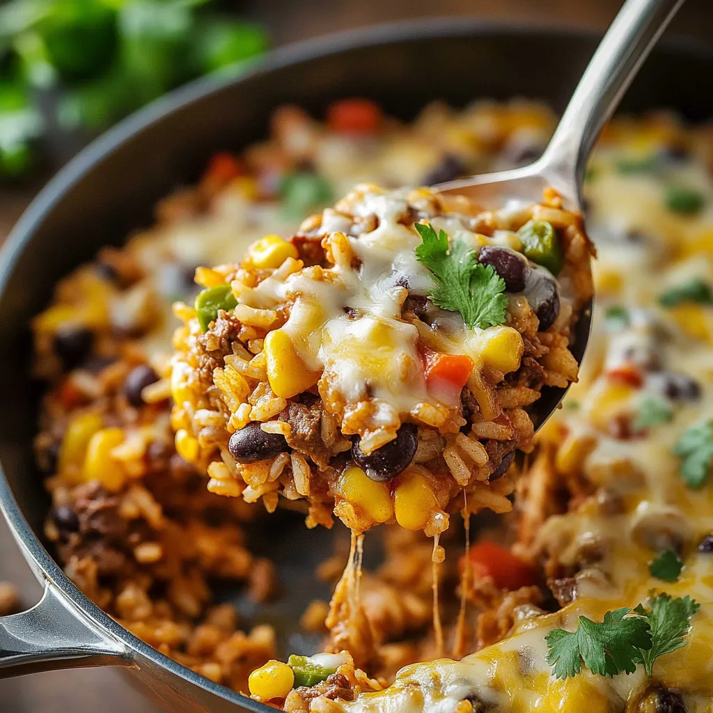 Mexican Beef and Rice Skillet