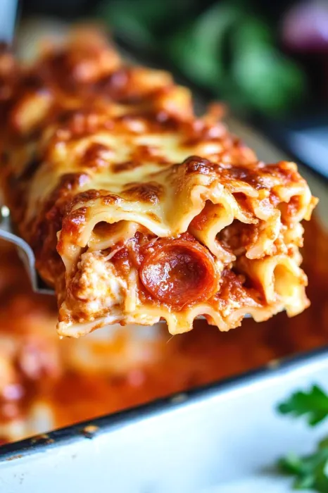 Pepperoni Pizza Lasagna Roll Ups Recipe