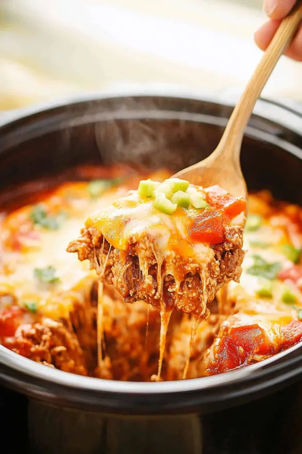 Slow Cooker Beef Enchilada Casserole Recipe