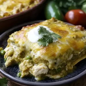 Green Chile Chicken Enchilada Casserole