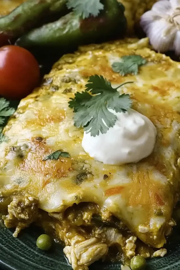 Best Green Chile Chicken Enchilada Casserole Recipe