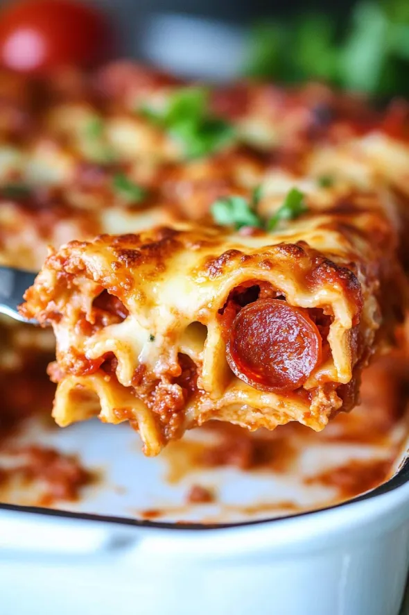 Best Pepperoni Pizza Lasagna Roll Ups Recipe