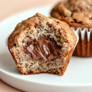 Swirled Banana Nutella Muffins