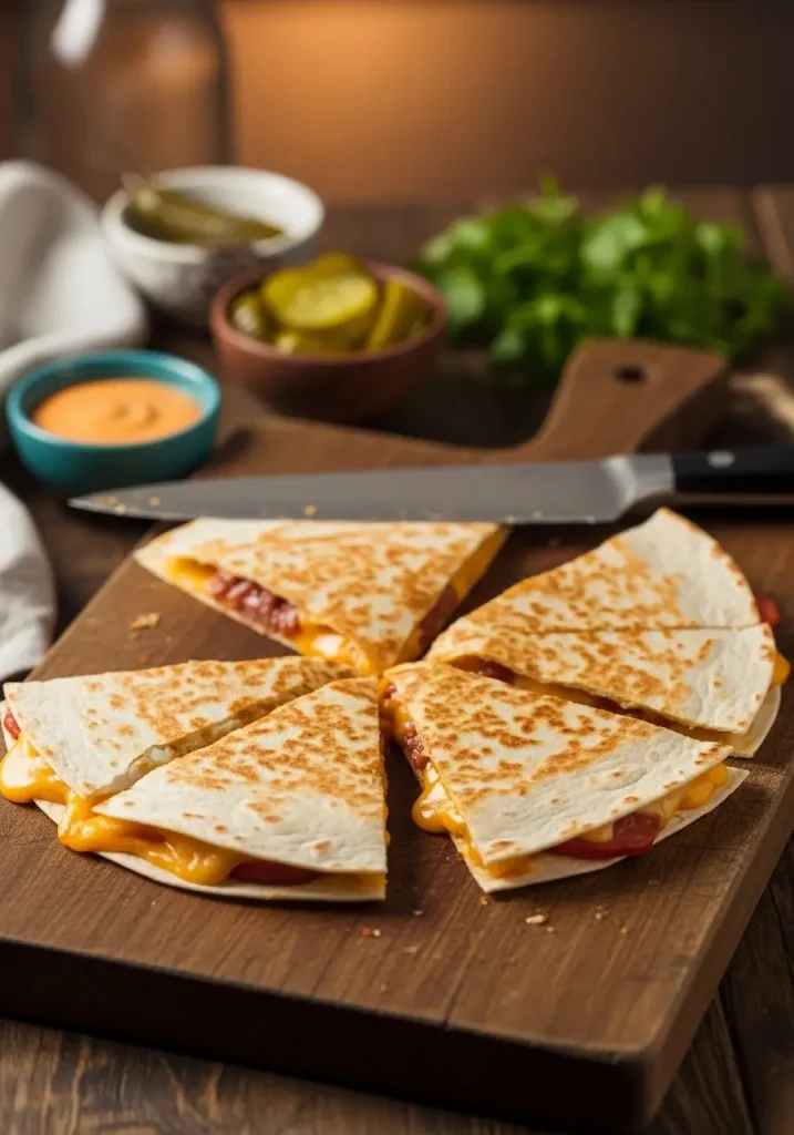 Cheeseburger Quesadilla Recipe serving approch