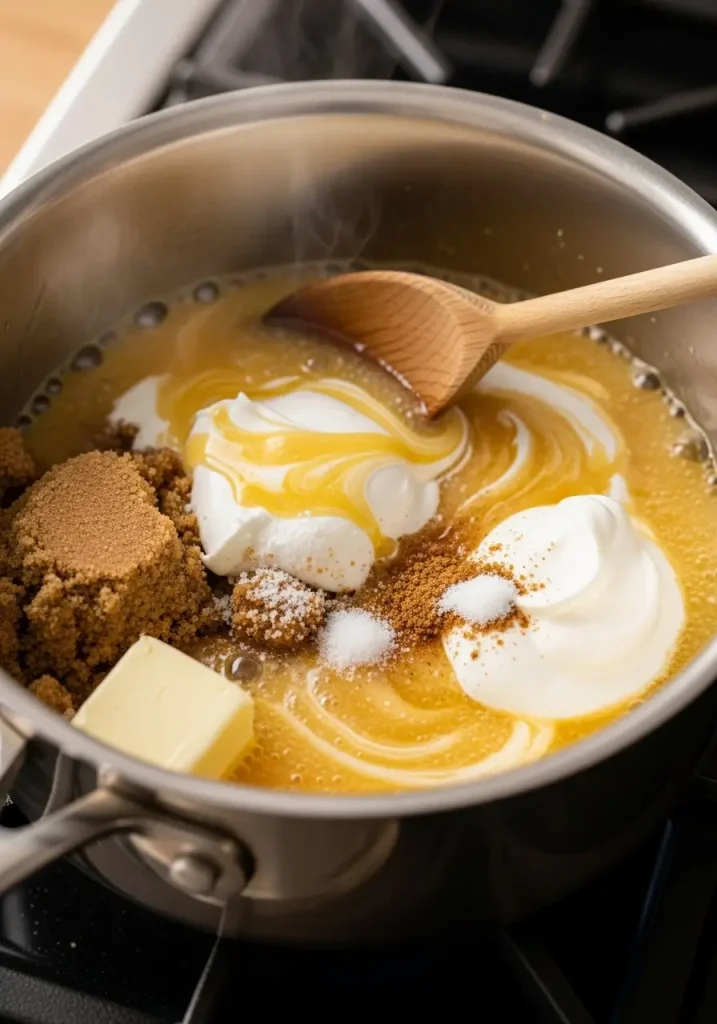 Butterscotch Sauce Recipe Initial Mixing