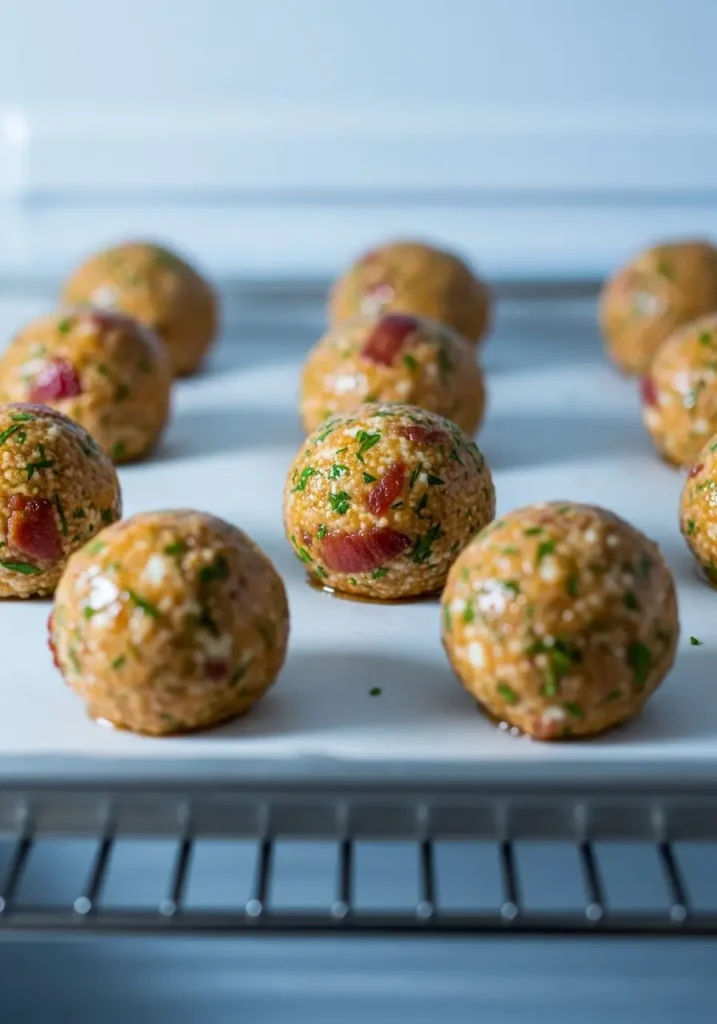 Keto Cheese Balls Cooling