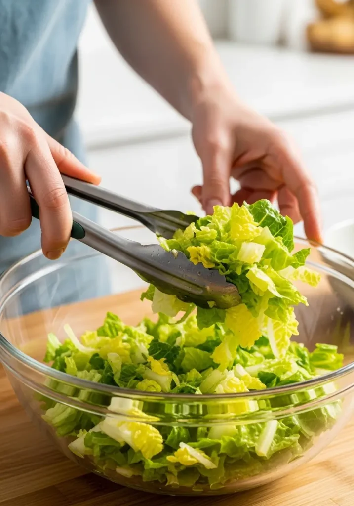 Maroulosalata Recipe Mixing