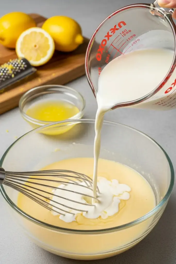 Liquid Addition In Lemon Impossible Pies Recipe