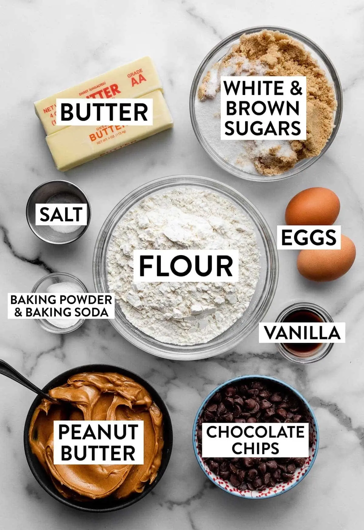 flour peanut butter egg butter brown sugar white sugar