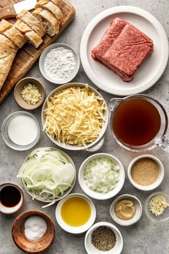 french onion meatballs ingredients