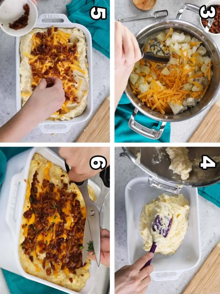 loaded mashed potato casserole preparation