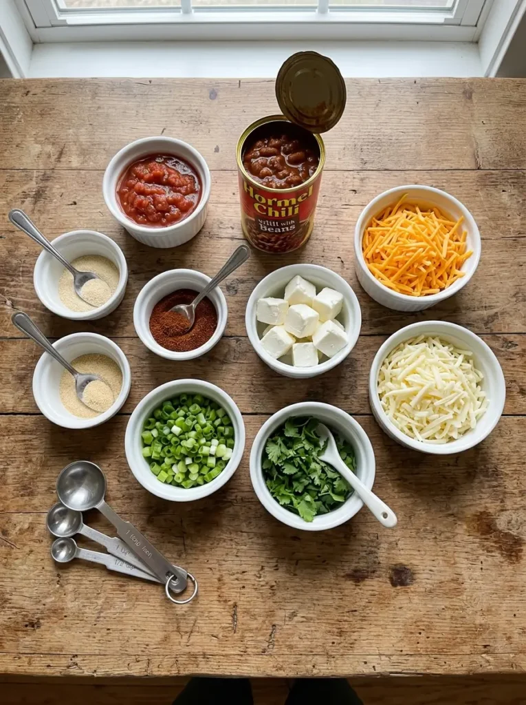 Ingredients for Crockpot Chili Dip
