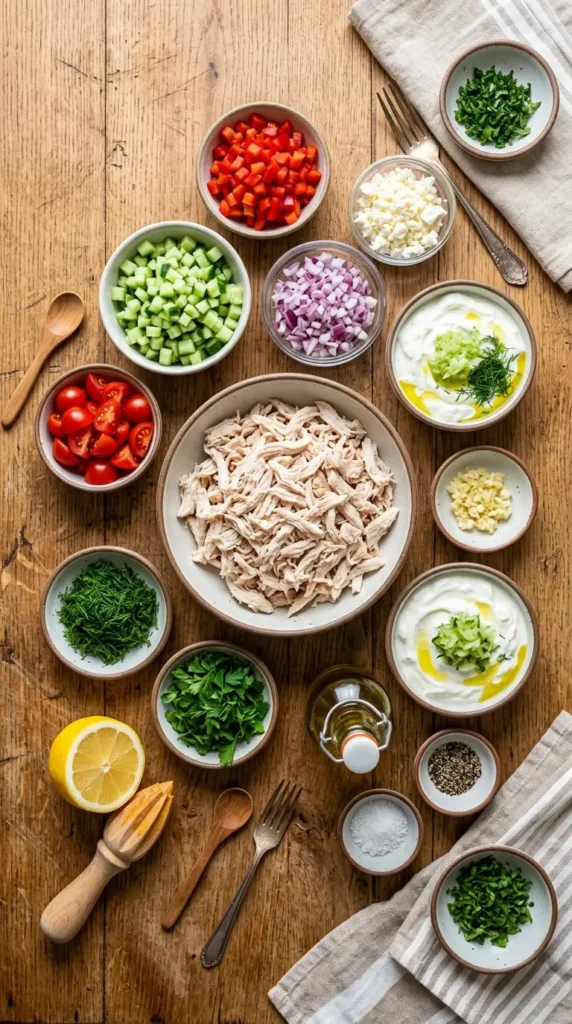 Tzatziki Chicken Salad ingredients