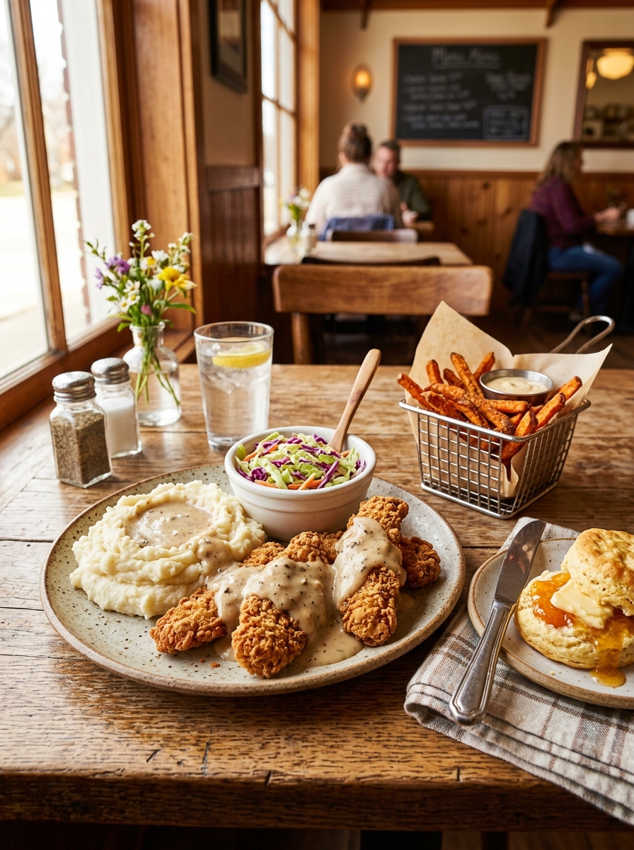 Vegan Chicken Fried Steak Meal
