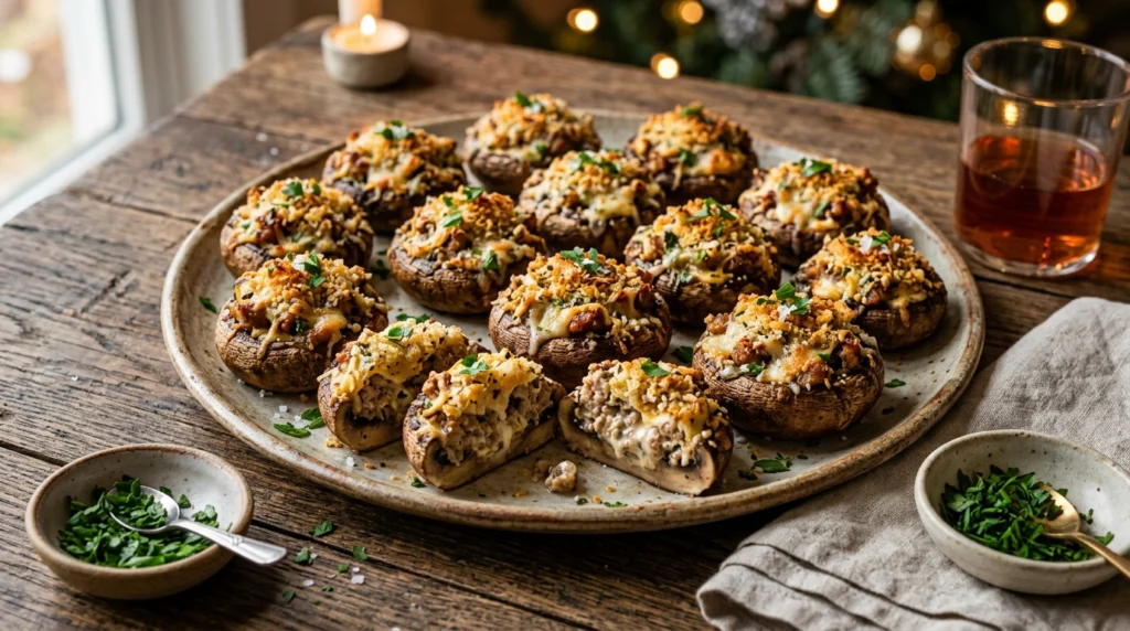 Tuscan Stuffed Mushroom Caps